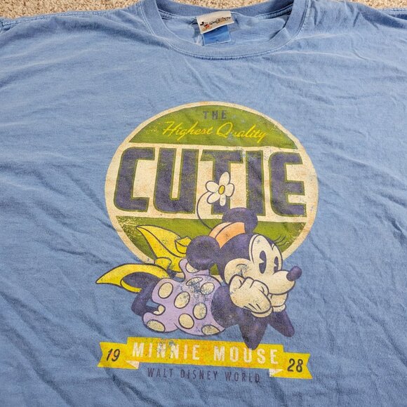 Vintage Disney Minnie Mouse Shirt  Adult XL Blue Graphic Casual Sleep Lounge - Picture 3 of 7